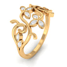 Rosec Jewels-Nature Inspired Diamond Ring with Gold Filigree Details