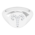 Rosec Jewels-Cubic Zirconia Aries Zodiac Signet Ring