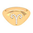 Rosec Jewels-Cubic Zirconia Aries Zodiac Signet Ring