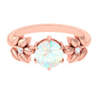 Rosec Jewels-2 CT Floral Inspired Ethiopian Opal and Diamond Solitaire Engagement Ring