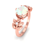 Rosec Jewels-2 CT Floral Inspired Ethiopian Opal and Diamond Solitaire Engagement Ring