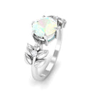 Rosec Jewels-2 CT Floral Inspired Ethiopian Opal and Diamond Solitaire Engagement Ring