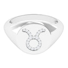 Rosec Jewels-Certified Zircon Taurus Zodiac Signet Ring