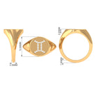 Rosec Jewels-Cubic Zirconia Gemini Zodiac Signet Ring