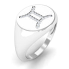 Rosec Jewels-Cubic Zirconia Gemini Zodiac Signet Ring