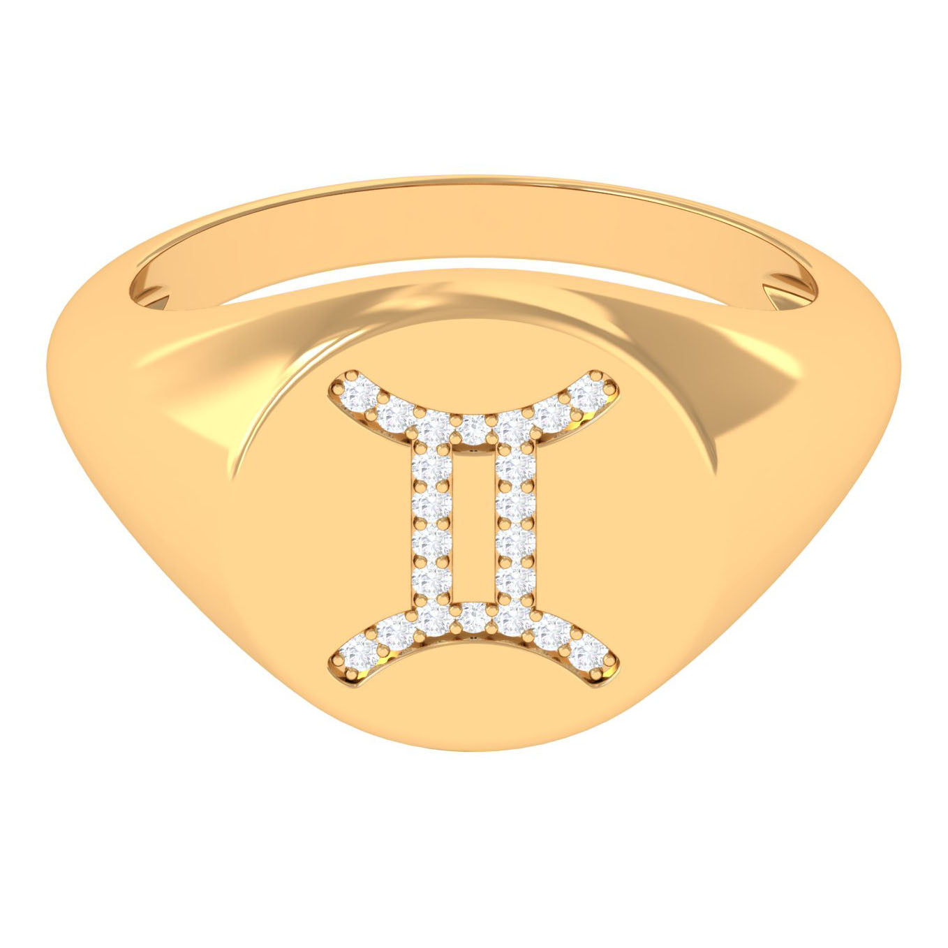 Rosec Jewels-Cubic Zirconia Gemini Zodiac Signet Ring