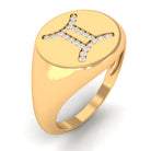 Rosec Jewels-Cubic Zirconia Gemini Zodiac Signet Ring