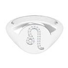 Rosec Jewels-Cubic Zirconia Leo Signet Zodiac Ring