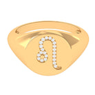 Rosec Jewels-Cubic Zirconia Leo Signet Zodiac Ring