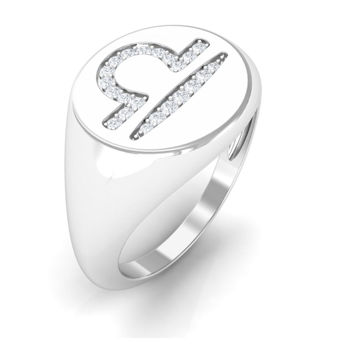 Rosec Jewels-Zircon Libra Zodiac Signet Unisex Ring