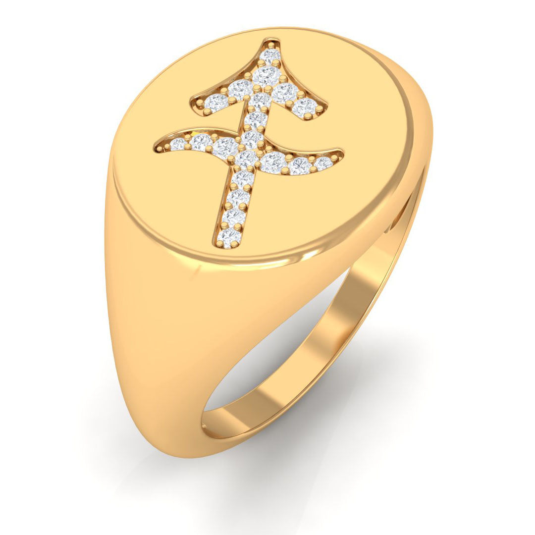 Rosec Jewels-Zircon Sagittarius Zodiac Signet Unisex Ring