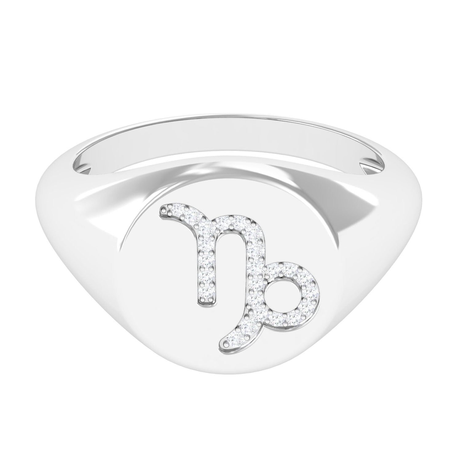 Rosec Jewels-Certified CZ Zodiac Capricorn Signet Unisex Ring