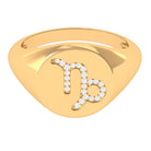 Rosec Jewels-Certified CZ Zodiac Capricorn Signet Unisex Ring