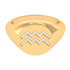 Rosec Jewels-Cubic Zirconia Aquarius Zodiac Signet Ring