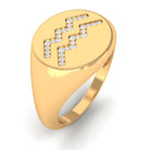 Rosec Jewels-Cubic Zirconia Aquarius Zodiac Signet Ring