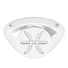 Rosec Jewels-Certified Cubic Zirconia Pisces Zodiac Signet Ring