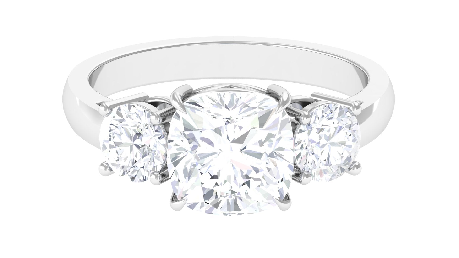 Rosec Jewels-Meghan Markle Inspired Three Stone Moissanite Engagement Ring