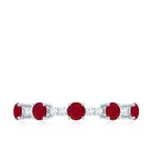 Rosec Jewels-1 CT Minimal Round Shape Ruby and Diamond Stackable Ring