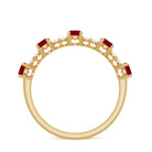 Rosec Jewels-1 CT Minimal Round Shape Ruby and Diamond Stackable Ring