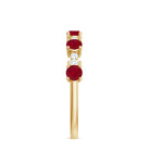 Rosec Jewels-1 CT Minimal Round Shape Ruby and Diamond Stackable Ring