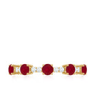 Rosec Jewels-1 CT Minimal Round Shape Ruby and Diamond Stackable Ring