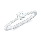 Rosec Jewels-1/2 CT Natural Diamond Solitaire Engagement Ring with Side Stones