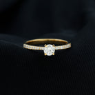 Rosec Jewels-1/2 CT Natural Diamond Solitaire Engagement Ring with Side Stones