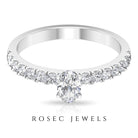 Rosec Jewels-1.25 CT Zircon Solitaire Ring with Side Stones