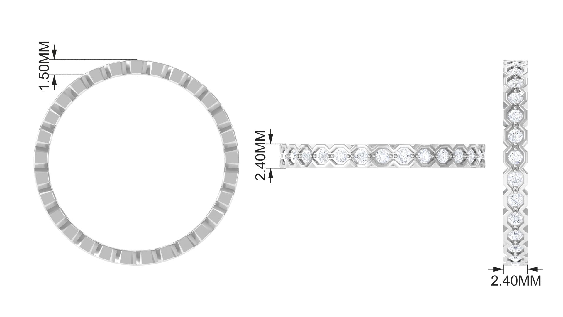 Rosec Jewels-Full Eternity Band Ring with Natural Diamond