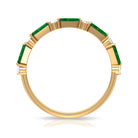 Rosec Jewels-Created Emerald and Diamond Half Eternity Band Ring