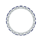 Rosec Jewels-Bezel Set Round Created Blue Sapphire Unique Full Eternity Ring