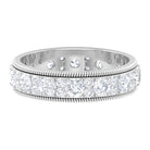 Rosec Jewels-Round Cut Moissanite Wedding Band with Twisted Rope Detailing