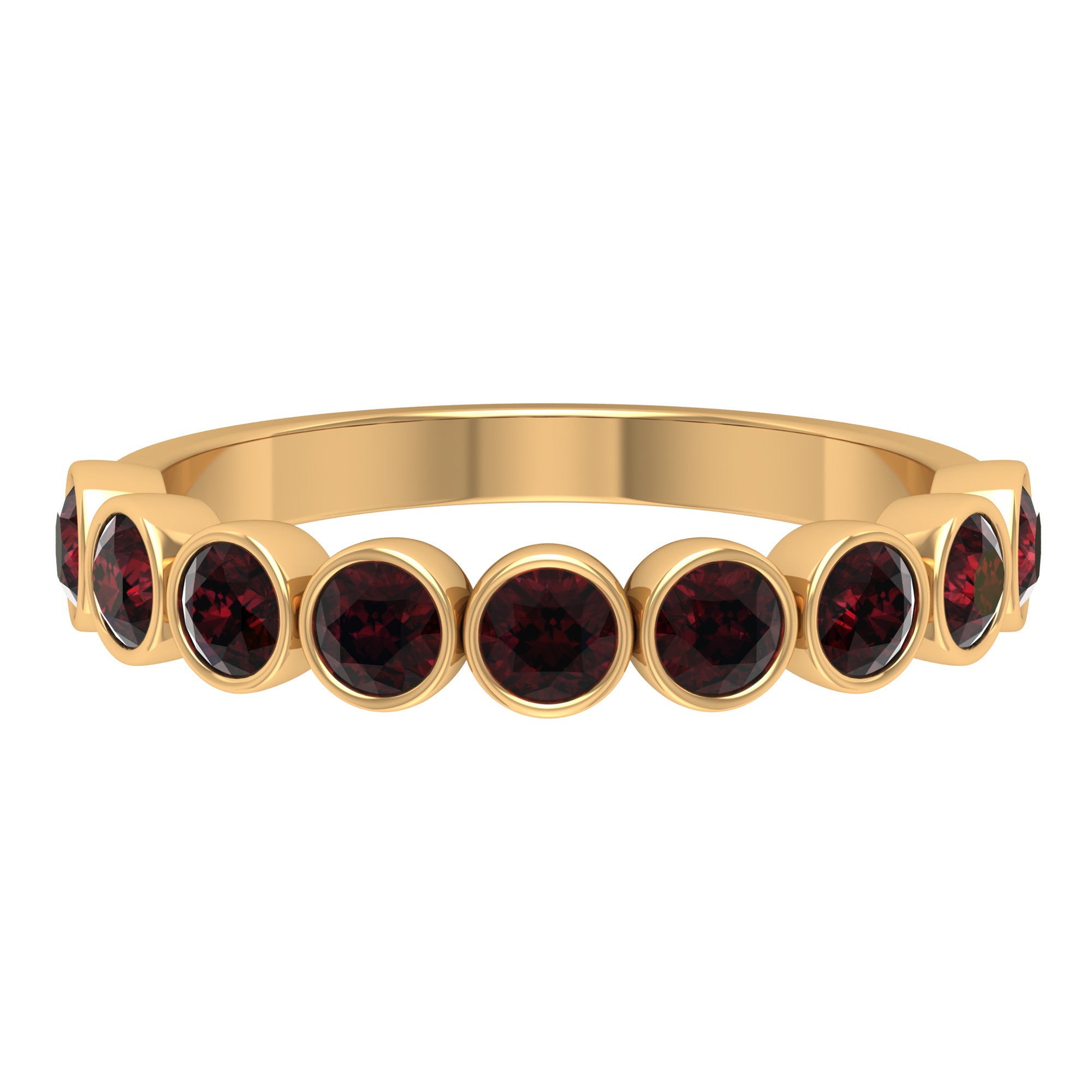 Rosec Jewels-1.25 CT Bezel Set Eternity Band with Garnet