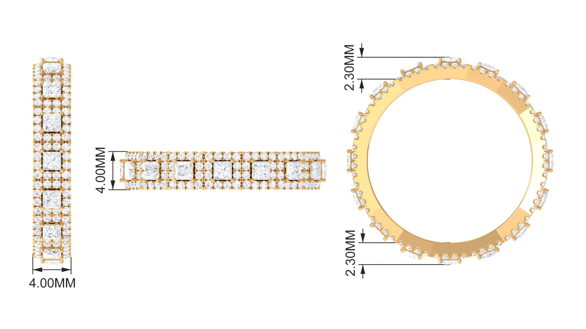 Rosec Jewels-1.75 CT Certified Moissanite Designer Eternity Ring