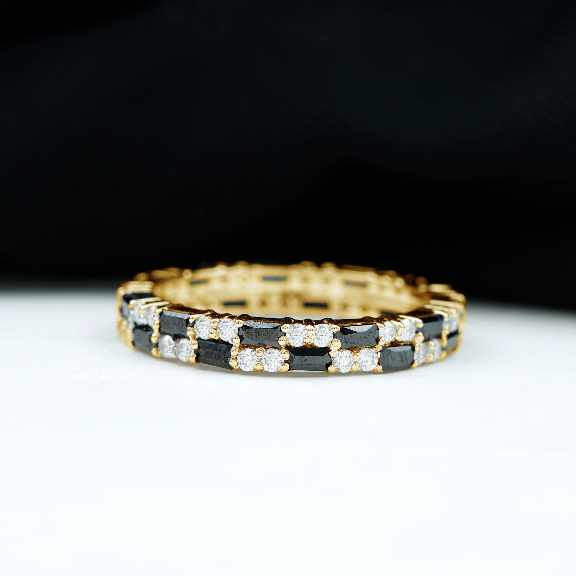 Rosec Jewels-Lab Grown Black Diamond and Diamond Eternity Band Ring