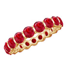 6.5 CT Bar Set Created Ruby Full Eternity Ring Lab Created Ruby - ( AAAA ) - Quality - Rosec Jewels