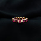 6.5 CT Bar Set Created Ruby Full Eternity Ring Lab Created Ruby - ( AAAA ) - Quality - Rosec Jewels