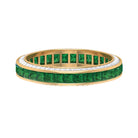 Rosec Jewels-Created Emerald and Moissanite Wedding Band Ring