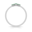 Rosec Jewels-Prong Set Emerald and Shiny Diamond Stackable Ring