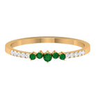 Rosec Jewels-Prong Set Emerald and Shiny Diamond Stackable Ring