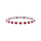 Rosec Jewels-Ruby and Moissanite Full Eternity Stackable Ring