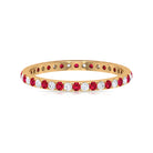 Rosec Jewels-Ruby and Moissanite Full Eternity Stackable Ring