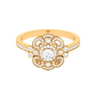 Rosec Jewels-Vintage Style Diamond Engagement Ring with Milgrain Details