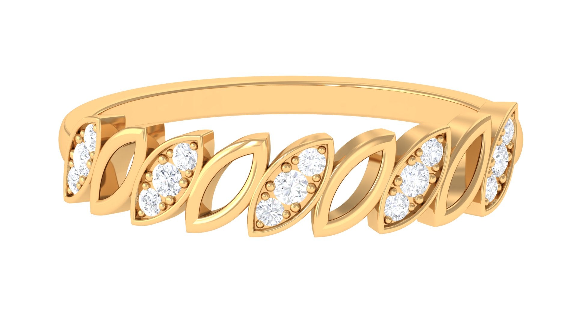 Rosec Jewels-Real Diamond Marquise Half Eternity Band in Gold