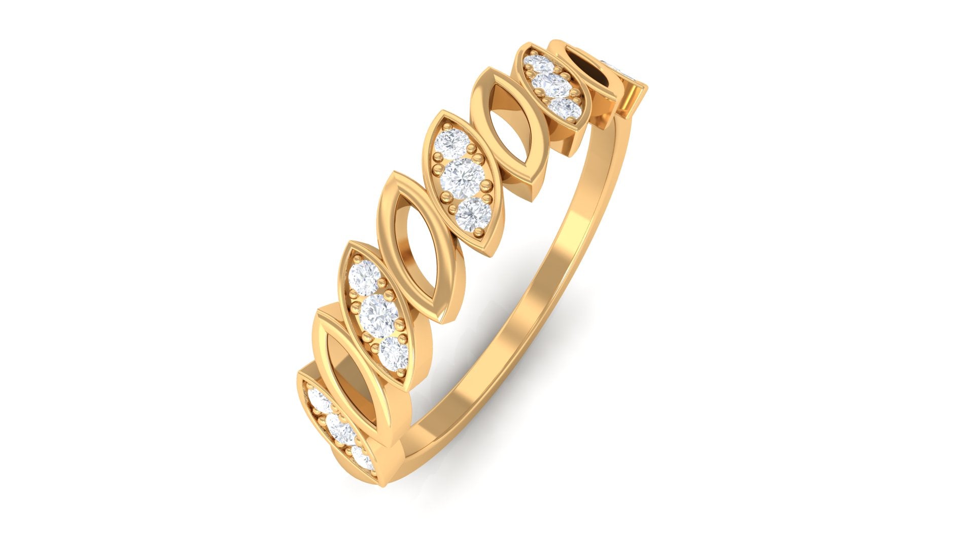 Rosec Jewels-Real Diamond Marquise Half Eternity Band in Gold