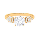 Rosec Jewels-Round Cut Solitaire Moissanite Antique Engagement Ring