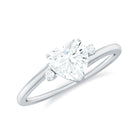 Rosec Jewels-Heart Moissanite Minimal Solitaire Promise Ring in Prong Setting