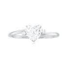 Rosec Jewels-Heart Moissanite Minimal Solitaire Promise Ring in Prong Setting