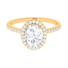 Rosec Jewels-Oval Shape Moissanite Halo Engagement Ring