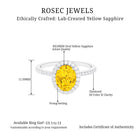 Rosec Jewels-Oval Cut Created Yellow Sapphire and Moissanite Classic Halo Engagement Ring